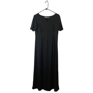 COPY - Susan Graver SP Plain Black MIDI Dress neck Cutout